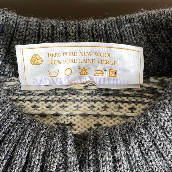 Vintage 100% Pure New Wool Nordic Traditions by Devold FairIsle Cardigan Sweater - Picture 5 of 11